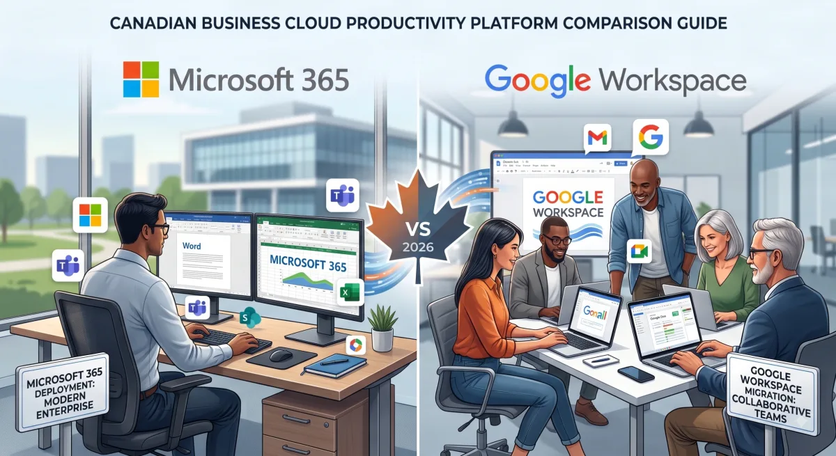 Microsoft 365 vs Google Workspace for Canadian Businesses: 2026 Comparison Guide